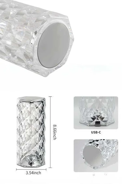 Yeni Nesil Modern Kristal Masa Ve Gece Lambası Dokunmatik Renk Değiştirebilen ürün görseli 1