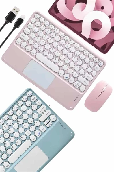 Profesyonel Wifi Q Klavye Bluetooth Klavye Touchpad 10.8 Inç - Resim 3
