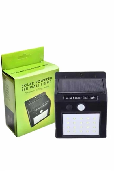 Bahçe Aydınlatma Sensörlü Güneş Enerjili Duvar Lambası 40 Led Işık ürün görseli 1