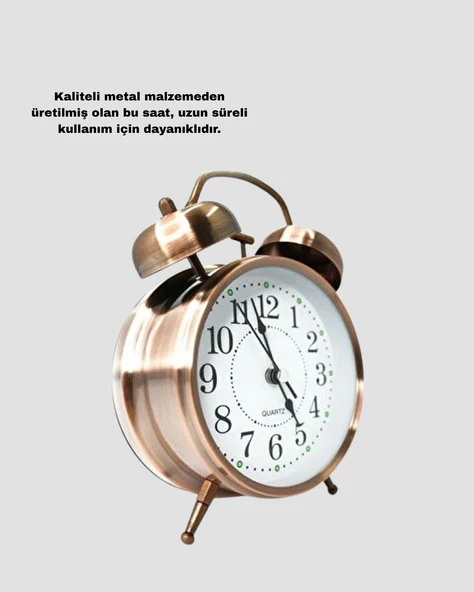 Bronz Metal Masa Saati - Resim 3