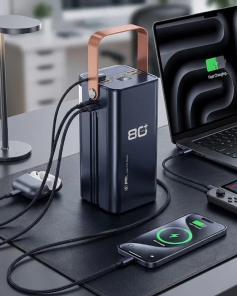 80000 Mah Taşınabilir Powerbank Süper Hızlı Şarj Çoklu Çıkış Ve Led Göstergeli ürün görseli 1