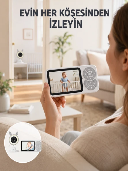 Çoklu Kamera Destekli Bebek İzleme Sistemi Rgb Gece Lambalı Yeni Nesil ürün görseli 1