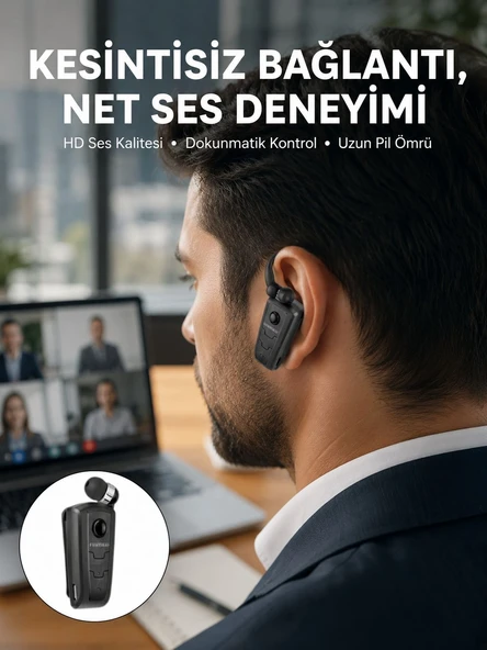 Mikrofonlu Makaralı Bluetooth Kulakiçi Kulaklık Android Ve İos Uyumlu Yeni Nesil ürün görseli 1