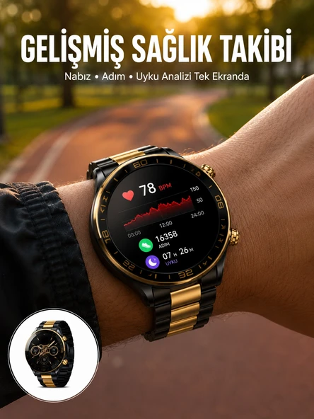 3 Bileklikli Amoled Akıllı Saat Bluetooth Çağrı Ve Sağlık Takipli Yeni Nesil ürün görseli 1