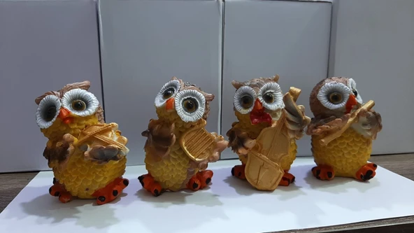 Müzisyen Baykuşlar Biblo 4'Lü Set ürün görseli 1