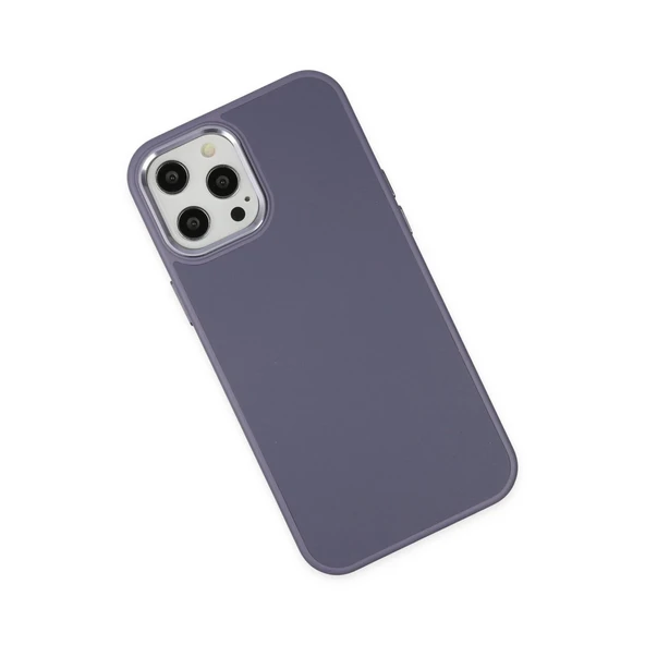 İphone 12 Pro Max Kılıf Asya Deri Silikon - Mor - Resim 3