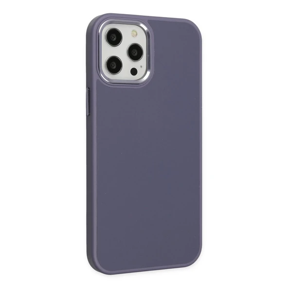 İphone 12 Pro Max Kılıf Asya Deri Silikon - Mor - Resim 2