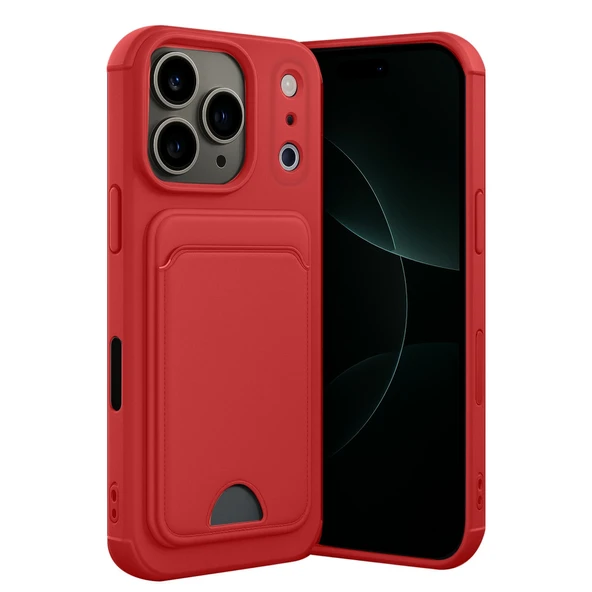 İphone 17 Pro Kelvin Kartvizitli Silikon - Kırmızı ürün görseli 1