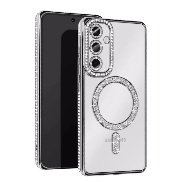 Samsung Galaxy S23 Fe Joke Simli Magneticsafe Kılıf - Gümüş ürün görseli 1
