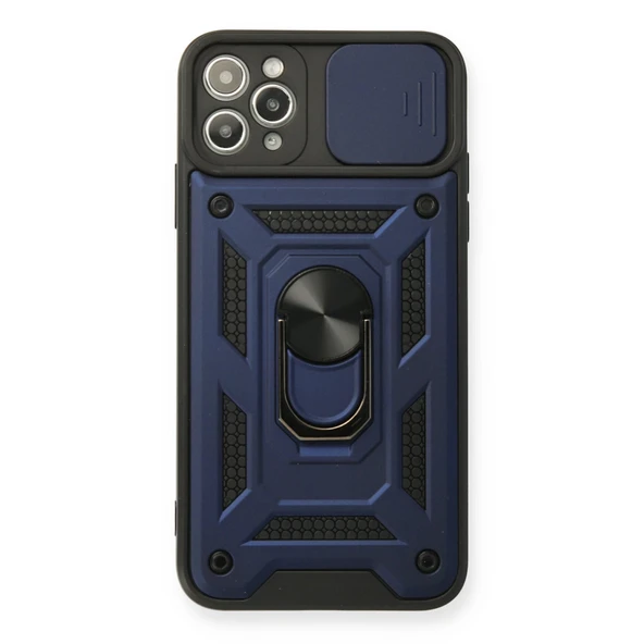 İphone 11 Pro Max Kılıf Pars Lens Yüzüklü Silikon - Lacivert ürün görseli 1