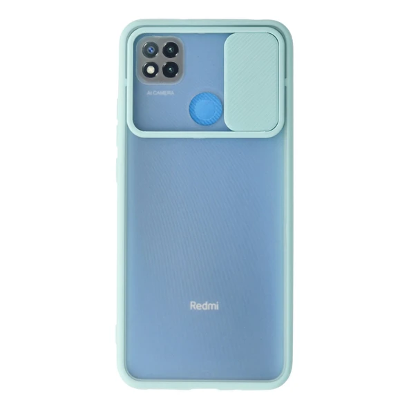 Xiaomi Redmi 9C Kılıf Palm Buzlu Kamera Sürgülü Silikon - Turkuaz ürün görseli 1