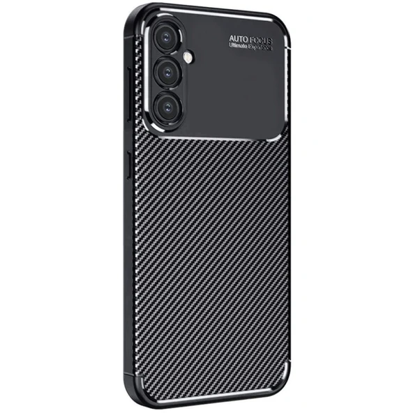 Samsung Galaxy A26 Kılıf Auto Focus Karbon Kapak - Siyah ürün görseli 1