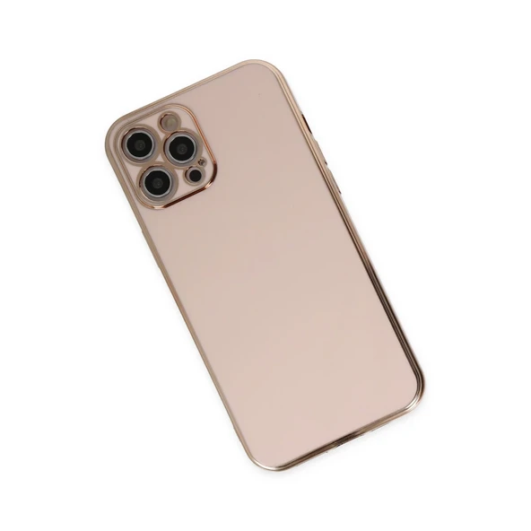 İphone 12 Pro Kılıf Volet Silikon - Pembe - Resim 3