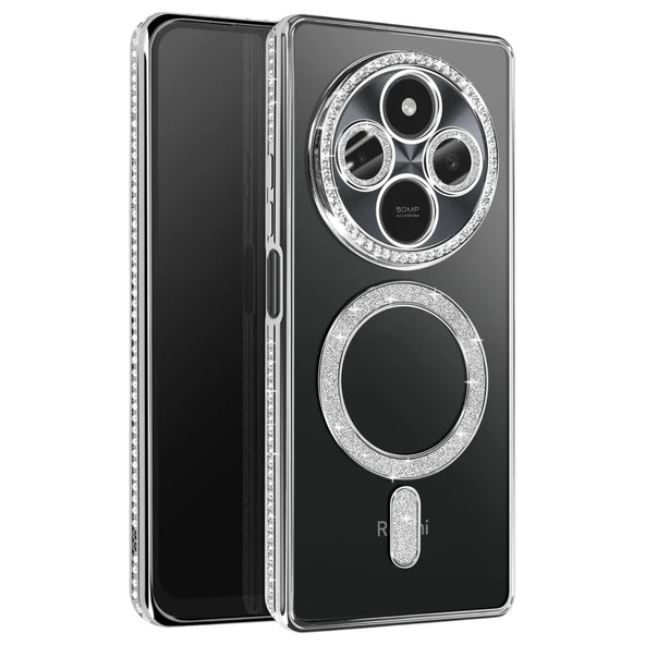 Xiaomi Redmi 14C Joke Simli Magneticsafe Kılıf - Gümüş ürün görseli 1