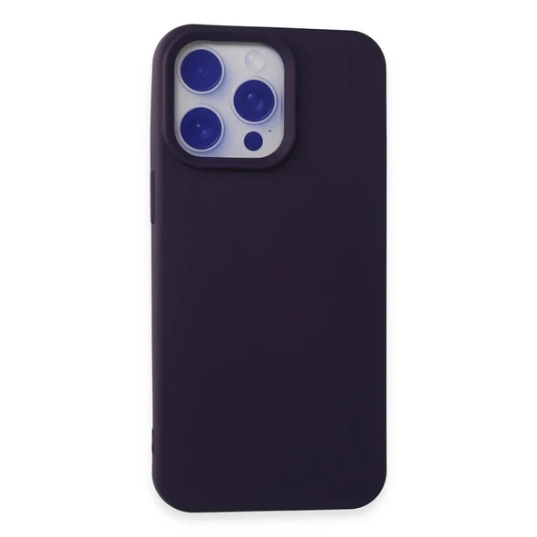 İphone 15 Pro Max Kılıf Nano İçi Kadife Silikon - Mor ürün görseli 1