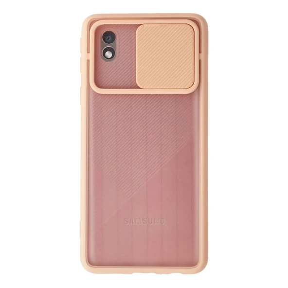 Samsung Galaxy A01 Core Kılıf Palm Buzlu Kamera Sürgülü Silikon - Pembe ürün görseli 1