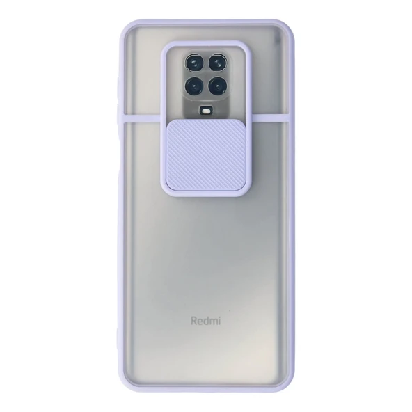 Xiaomi Redmi Note 9 Pro Kılıf Palm Buzlu Kamera Sürgülü Silikon - Lila ürün görseli 1