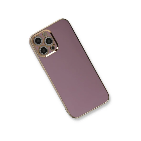 İphone 12 Pro Kılıf Volet Silikon - Mor - Resim 2