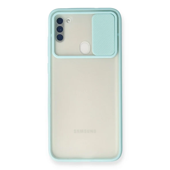 Samsung Galaxy A11 Kılıf Palm Buzlu Kamera Sürgülü Silikon - Turkuaz ürün görseli 1