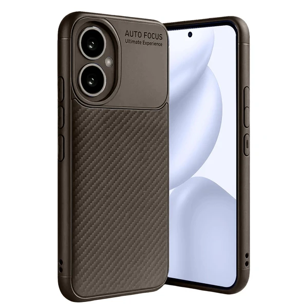 Honor 400 Kılıf Auto Focus Karbon Kapak - Kahverengi ürün görseli 1