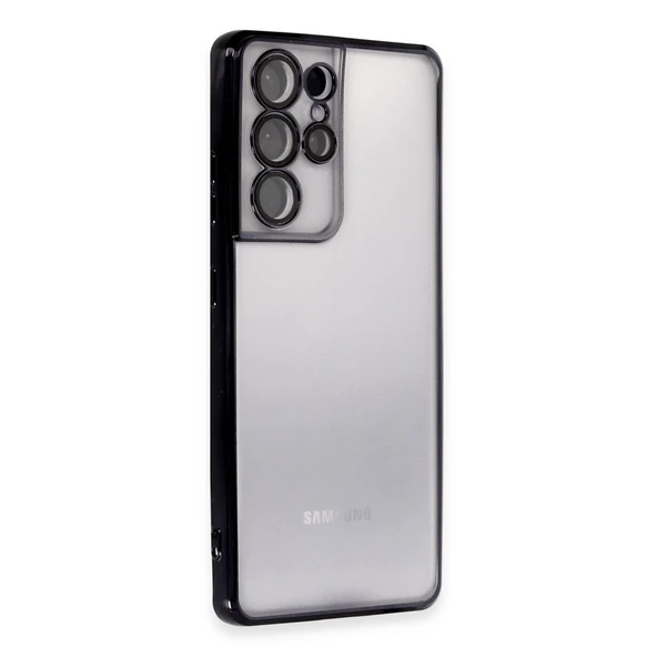 Samsung Galaxy S21 Ultra Kılıf Razer Lensli Silikon - Siyah ürün görseli 1