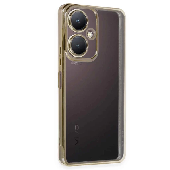 Vivo Y27 Kılıf Razer Lensli Silikon - Gold ürün görseli 1