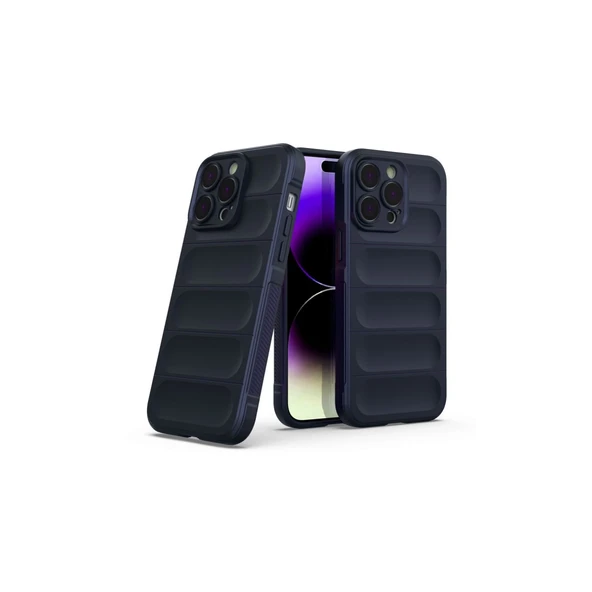 İphone 15 Pro Max Kılıf Optimum Silikon - Lacivert - Resim 3
