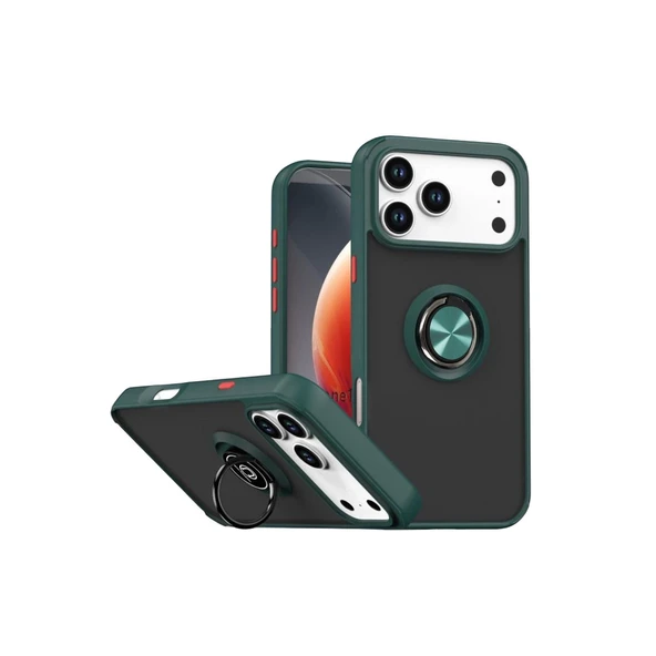 İphone 17 Pro Max Montreal Yüzüklü Silikon Kapak - Yeşil ürün görseli 1