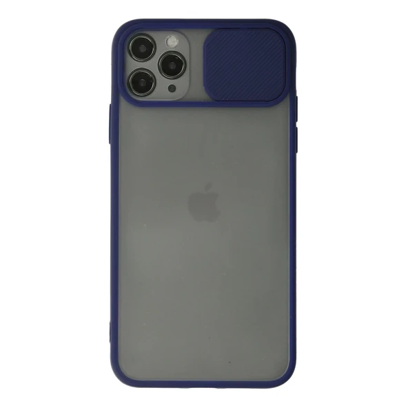 İphone 11 Pro Kılıf Palm Buzlu Kamera Sürgülü Silikon - Lacivert ürün görseli 1