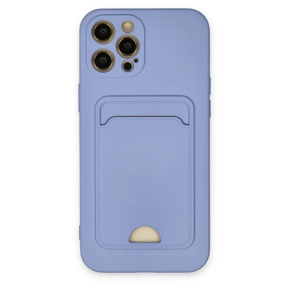 İphone 12 Pro Max Kılıf Kelvin Kartvizitli Silikon - Lila ürün görseli 1