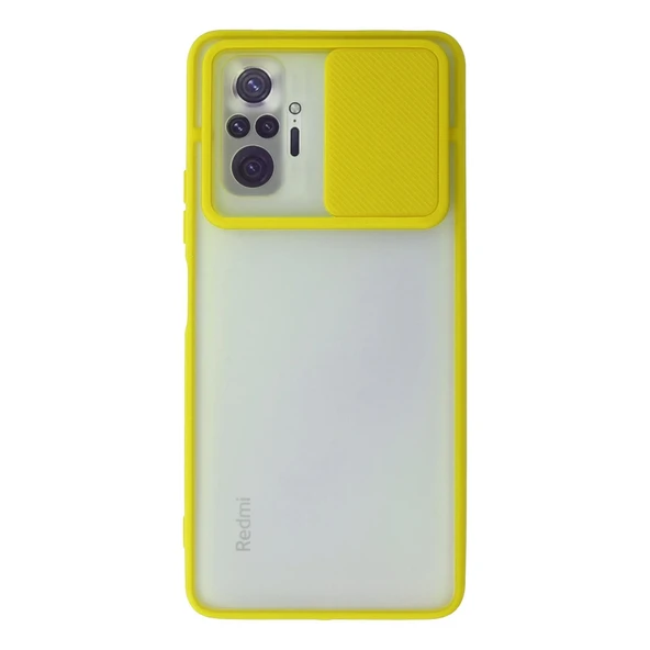 Xiaomi Redmi Note 10 Pro Kılıf Palm Buzlu Kamera Sürgülü Silikon - Sarı ürün görseli 1