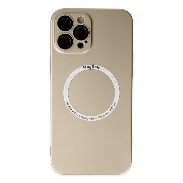 İphone 12 Pro Kılıf Jack Magneticsafe Lens Silikon - Gold ürün görseli 1