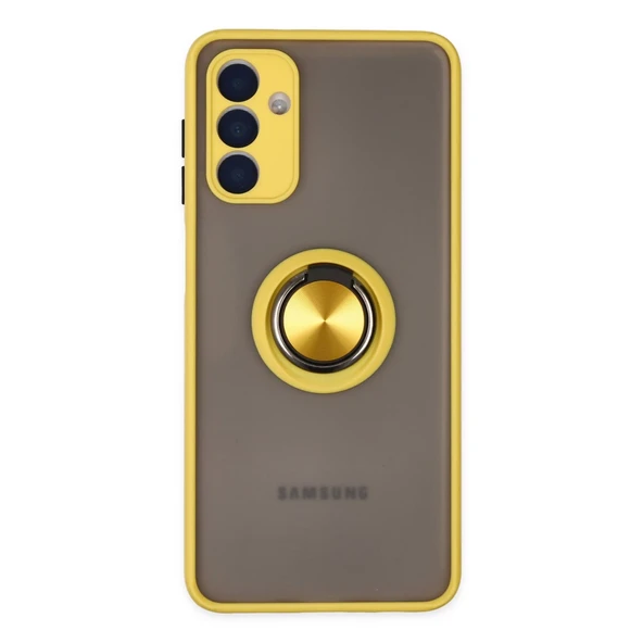 Samsung Galaxy A04S Kılıf Montreal Yüzüklü Silikon Kapak - Sarı ürün görseli 1