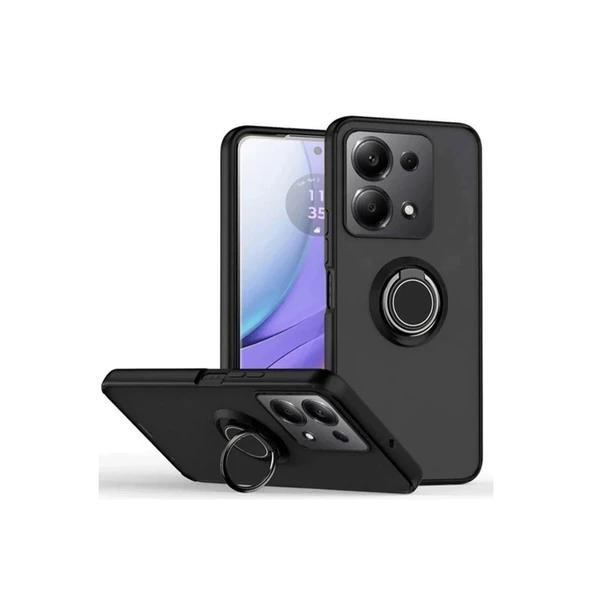 Xiaomi Redmi Note 13 Pro 5G Kılıf Montreal Yüzüklü Silikon Kapak - Siyah ürün görseli 1