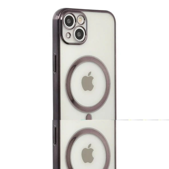 İphone 14 Plus Kılıf Magneticsafe Lazer Silikon - Siyah ürün görseli 1