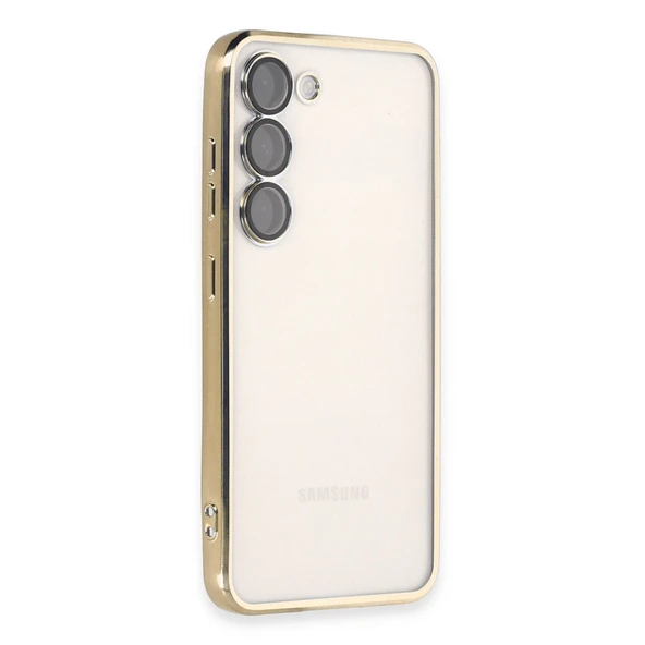 Samsung Galaxy S23 Kılıf Razer Lensli Silikon - Gold ürün görseli 1