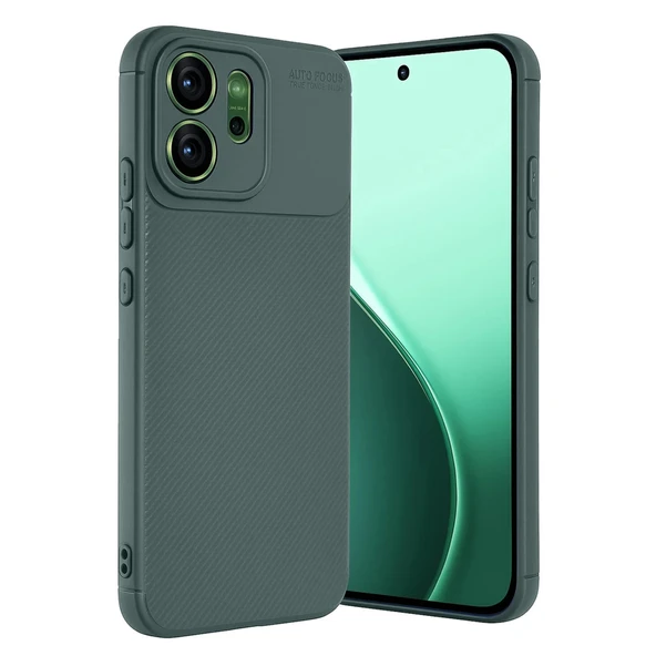 Oppo Reno 14F Auto Focus Karbon Kapak - Koyu Yeşil ürün görseli 1