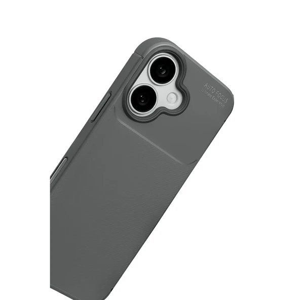 İphone 17 Auto Focus Karbon Kapak - Gri - Resim 2