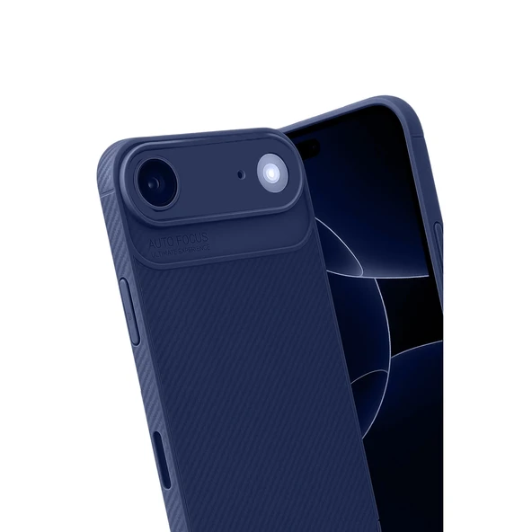İphone 17 Air Auto Focus Karbon Kapak - Lacivert - Resim 3