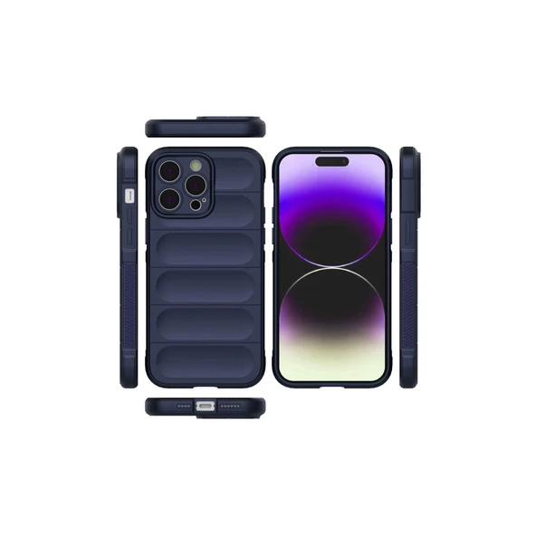 İphone 15 Pro Max Kılıf Optimum Silikon - Lacivert - Resim 2