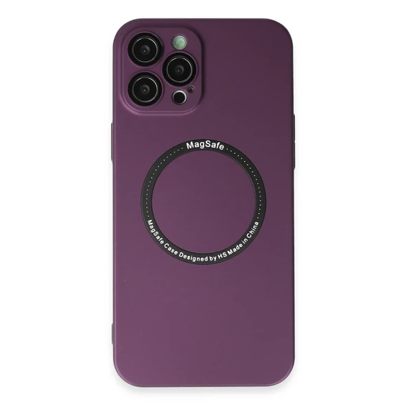 İphone 12 Pro Kılıf Jack Magneticsafe Lens Silikon - Mürdüm ürün görseli 1