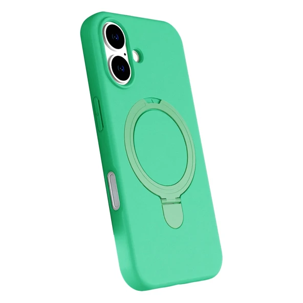 İphone 16 Regal Magsafe Standlı Kapak - Yeşil - Resim 3
