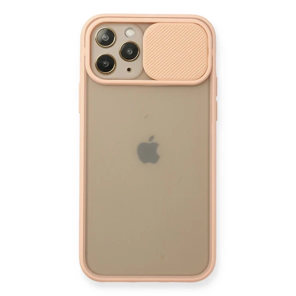 İphone 11 Pro Kılıf Palm Buzlu Kamera Sürgülü Silikon - Pembe ürün görseli 1