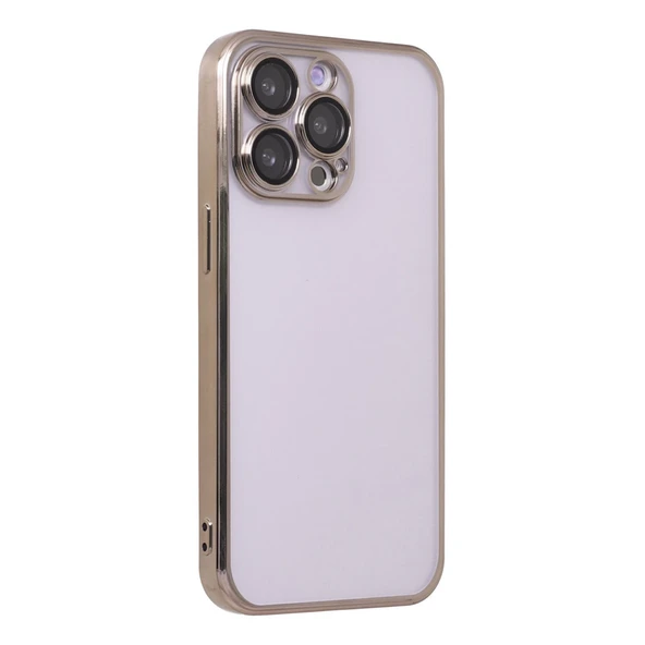 İphone 14 Pro Max Kılıf Razer Lensli Silikon - Gold - Resim 3