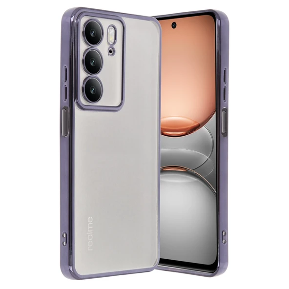 Realme C75 4G Kılıf Razer Lensli Silikon - Mor ürün görseli 1