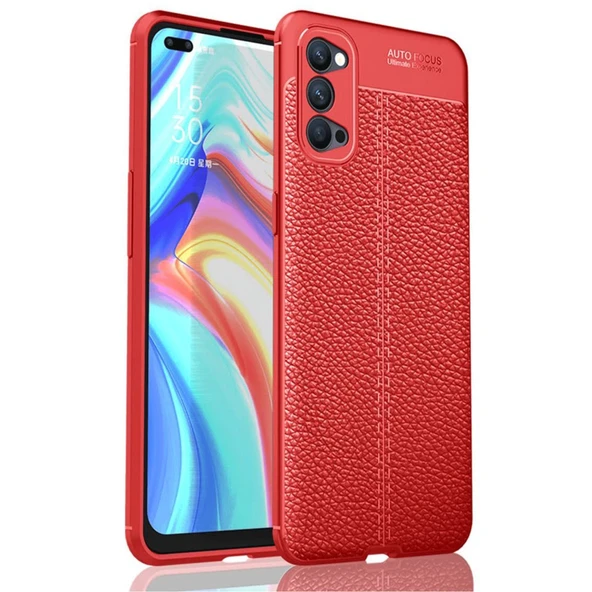 Oppo Reno 4 Pro Kılıf Auto Focus Kapak - Kırmızı ürün görseli 1