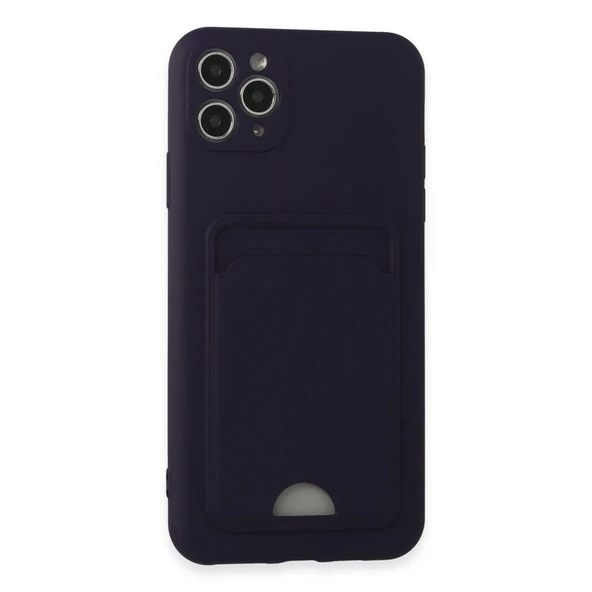 İphone 11 Pro Max Kılıf Kelvin Kartvizitli Silikon - Derin Mor ürün görseli 1