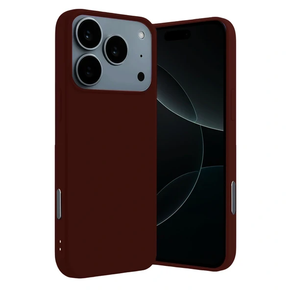 İphone 17 Pro Nano İçi Kadife Silikon - Bordo ürün görseli 1