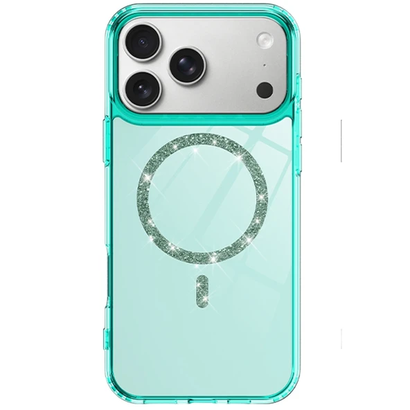 İphone 17 Pro Max Live Diamond Magsafe Kapak - Yeşil - Resim 2