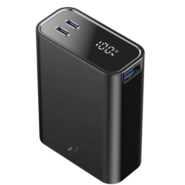Pw501 20.000 Mah Dijital Göstergeli 2 Adet 45W Type-C Ve 22.5W Usb Çıkışlı Şarj Pd Hızlı Şarj Powerbank - Siyah ürün görseli 1